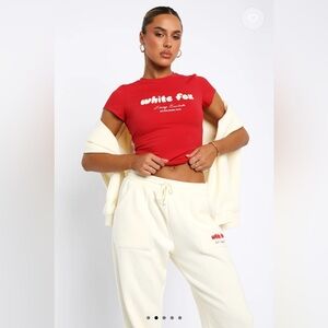 White Fox Era 8 Baby Tee - Salsa size M